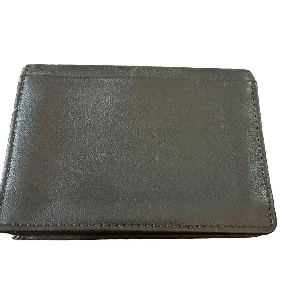 Stone Mountain Mens Leather Wallet Card Slots License Window Black